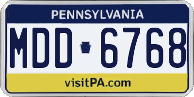 PA license plate MDD6768