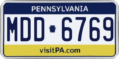 PA license plate MDD6769