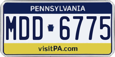 PA license plate MDD6775
