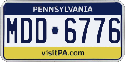 PA license plate MDD6776