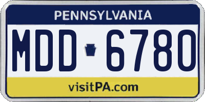 PA license plate MDD6780