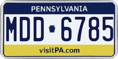 PA license plate MDD6785