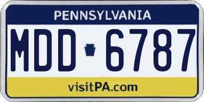 PA license plate MDD6787