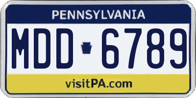 PA license plate MDD6789