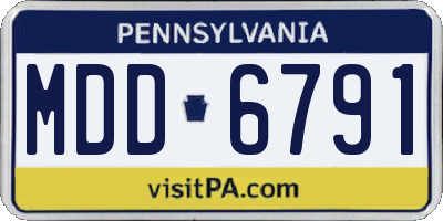 PA license plate MDD6791
