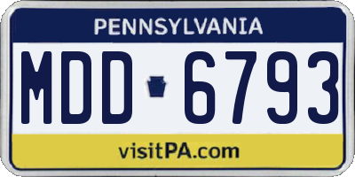 PA license plate MDD6793