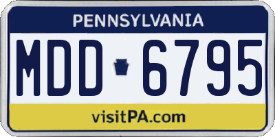 PA license plate MDD6795
