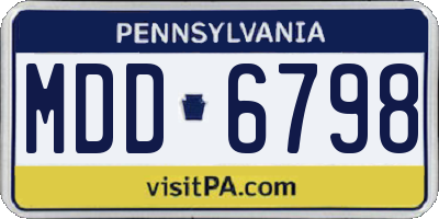 PA license plate MDD6798