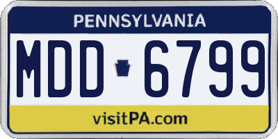 PA license plate MDD6799