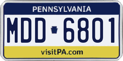 PA license plate MDD6801