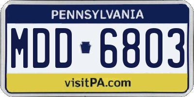PA license plate MDD6803