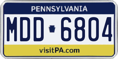 PA license plate MDD6804