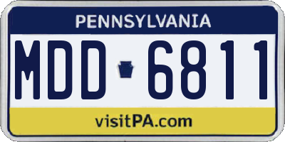 PA license plate MDD6811