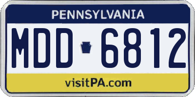 PA license plate MDD6812