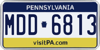 PA license plate MDD6813