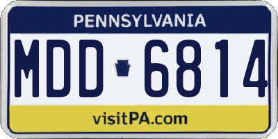 PA license plate MDD6814