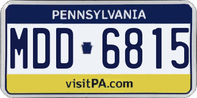 PA license plate MDD6815