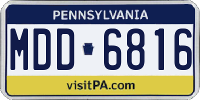 PA license plate MDD6816