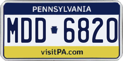 PA license plate MDD6820