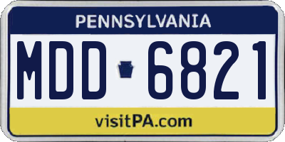 PA license plate MDD6821