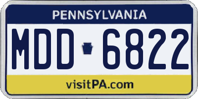 PA license plate MDD6822