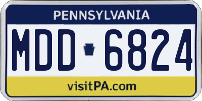 PA license plate MDD6824