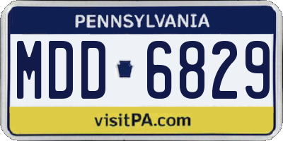 PA license plate MDD6829