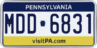 PA license plate MDD6831
