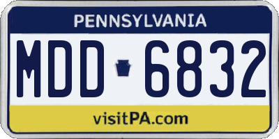 PA license plate MDD6832