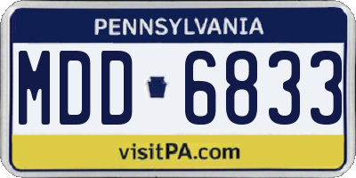 PA license plate MDD6833