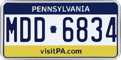 PA license plate MDD6834