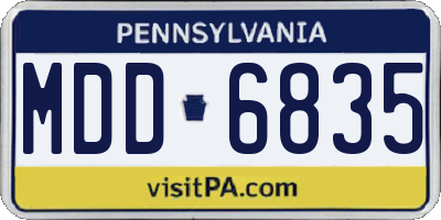 PA license plate MDD6835