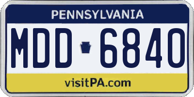 PA license plate MDD6840