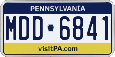 PA license plate MDD6841
