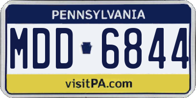 PA license plate MDD6844