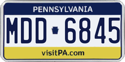 PA license plate MDD6845