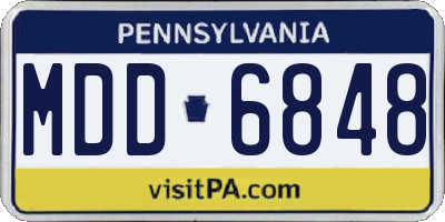 PA license plate MDD6848
