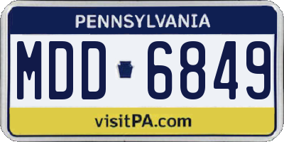 PA license plate MDD6849