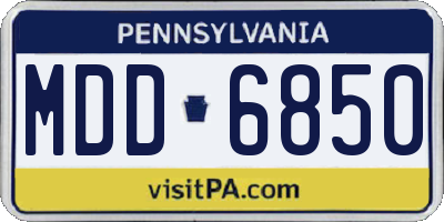 PA license plate MDD6850