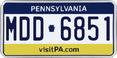 PA license plate MDD6851
