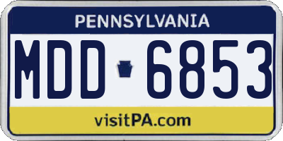 PA license plate MDD6853