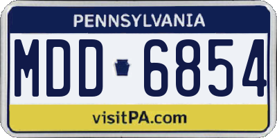 PA license plate MDD6854