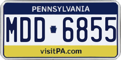PA license plate MDD6855