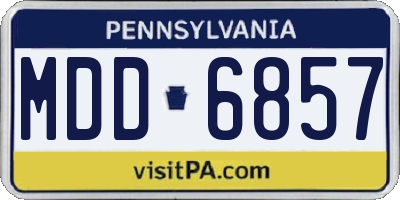 PA license plate MDD6857