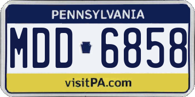 PA license plate MDD6858