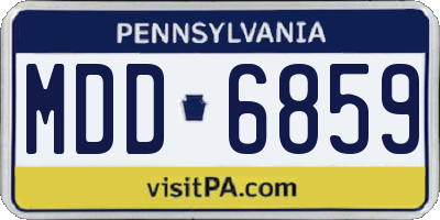 PA license plate MDD6859