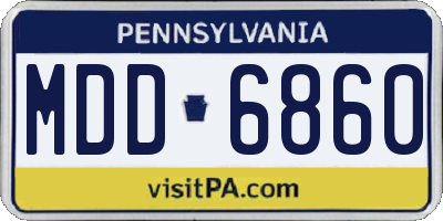 PA license plate MDD6860