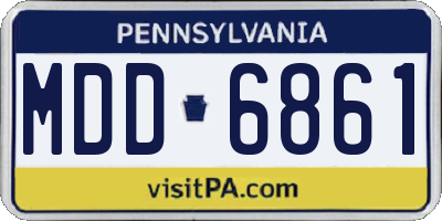 PA license plate MDD6861