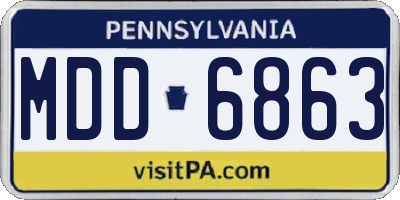 PA license plate MDD6863