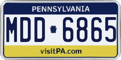 PA license plate MDD6865